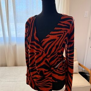 Women's GeeGee Zebra Print Wrap Top M